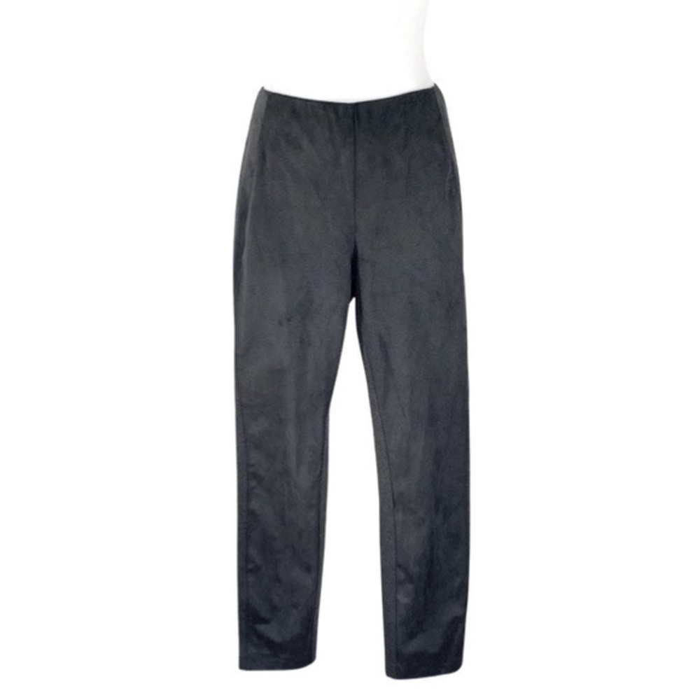 Etcetera gray faux suede stretch front stretch leggings